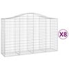 vidaXL Gabioner b&aring;gformade 8 st 200x50x120/140 cm galvaniserat j&auml;rn