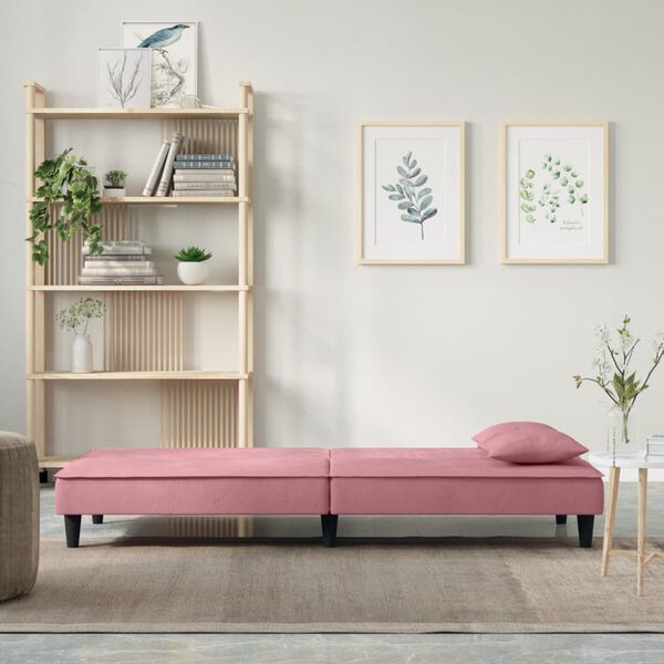 vidaXL Bäddsoffa rosa sammet