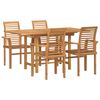 vidaXL Tr&auml;dg&aring;rdsm&ouml;belset 5 st Brun 160 x 80 x 75 cm Massivt teaktr&auml;