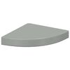 vidaXL Sv&auml;vande h&ouml;rnhylla gr&aring; h&ouml;gglans 25x25x3,8 cm MDF