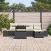 vidaXL Trädgårdsoffset 6 pcs Svart Poly rattan