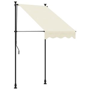 vidaXL Inf&auml;llbar markis gr&auml;ddvit 100x150 cm tyg och st&aring;l