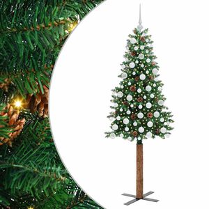 vidaXL Smal julgran med 300 LED-lampor Gr&ouml;n 180 cm PVC och solid furu