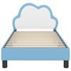 vidaXL Sängram med huvudgavel Blå 80 x 160 cm PU