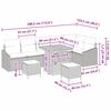 vidaXL Tr&auml;dg&aring;rdsoffset med kudde med lagring 9 pcs Beige Poly rattan