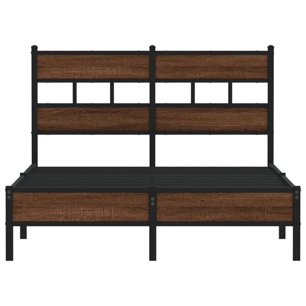 vidaXL Sängram utan madrass brun ek 120x200 cm konstruerad trä
