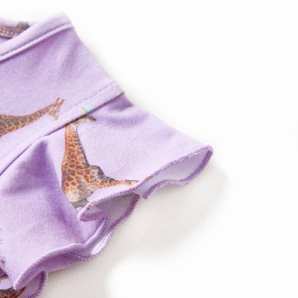 Klänning med volangärmar för barn dragsko lila 116