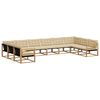vidaXL Utomhussoffset med kudde 10 pcs Vit och Beige