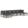 vidaXL Loungegrupp 7 delar med dynor antracit konstrotting