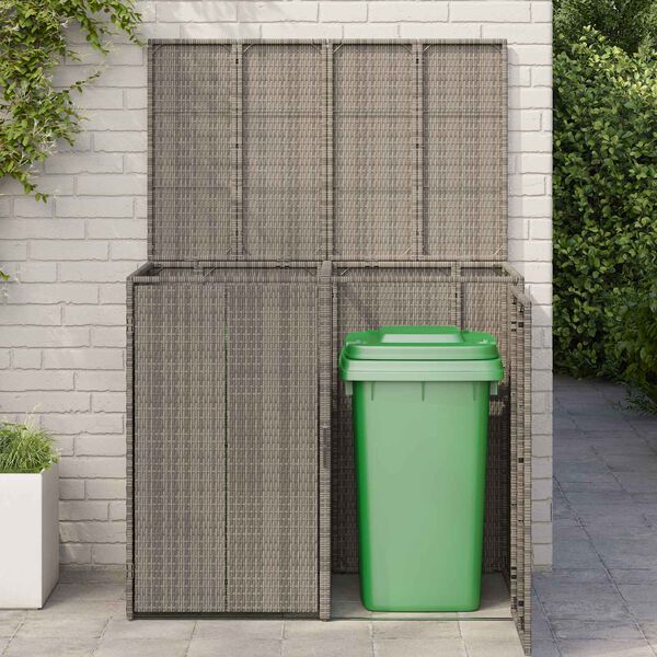 vidaXL Avfallshink Box 2 pcs Gr&aring; 65 x 80 x 115 cm polyeten