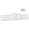 vidaXL Gabioner b&aring;gformade 15 st 400x50x60/80 cm galvaniserat j&auml;rn