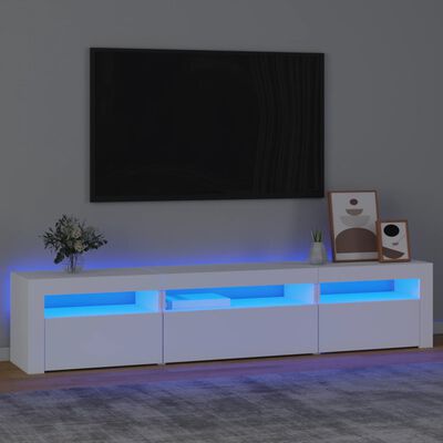 vidaXL Tv-bänk med LED-belysning vit 195x35x40 cm