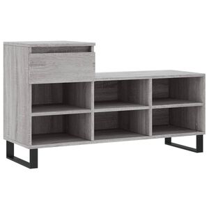 vidaXL Skosk&aring;p gr&aring; sonoma 102x36x60 cm konstruerat tr&auml;