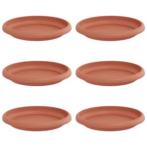 vidaXL Rund Blomkruka 6 pcs Murgr&ouml;n &Oslash; 14 x 2 cm Plast