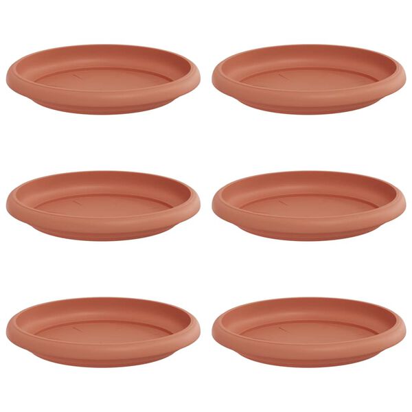 vidaXL Rund Blomkruka 6 pcs Murgr&ouml;n &Oslash; 14 x 2 cm Plast