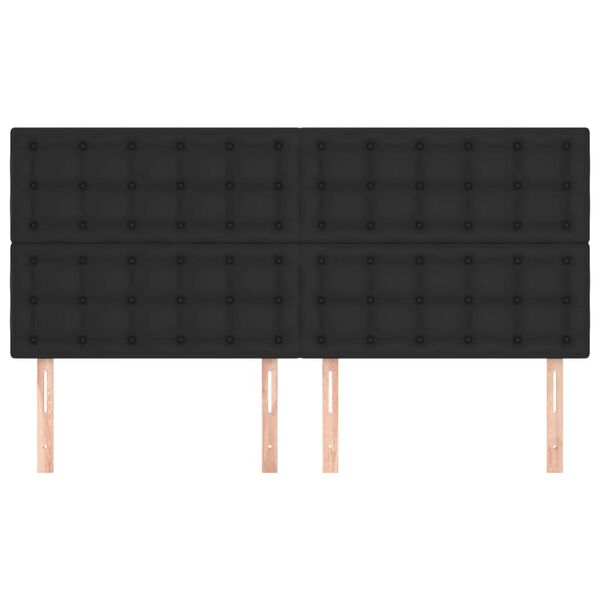 vidaXL Huvudgavel svart 200x5x118/128 cm konstl&auml;der