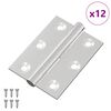 vidaXL G&aring;ngj&auml;rn 12 st Silver 50 x 38 x 1,3 mm St&aring;l