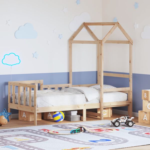 vidaXL Dagb&auml;dd med tak 80x200 cm massiv furu