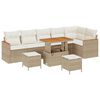 vidaXL Tr&auml;dg&aring;rdsoffset med kudde med lagring Beige Poly rattan