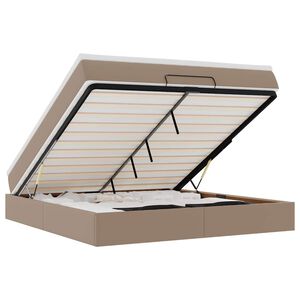 vidaXL Ottoman s&auml;ngram med madrass cappuccino 180x200 cm konstl&auml;der