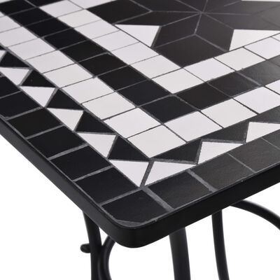 vidaXL Mosaikbord svart och vit 60 cm keramik