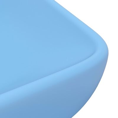 vidaXL Lyxigt rektangulärt handfat matt ljusblå 71x38 cm keramik