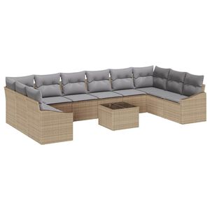 vidaXL Tr&auml;dg&aring;rdsoffset med lagring Beige och Ljusgr&aring; konstrotting
