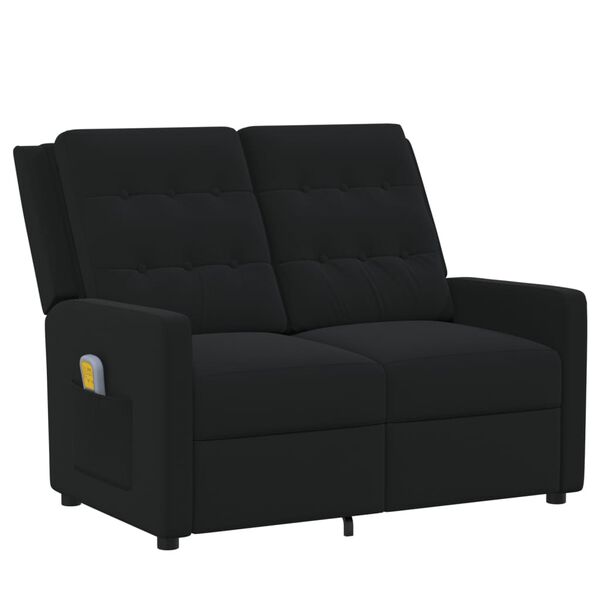 vidaXL Massagefåtölj 2-sits svart tyg