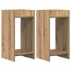 vidaXL V&auml;xtst&auml;ll 2 pcs Artisan Ek 30 x 30 x 60 cm Konstruerat tr&auml;