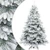 vidaXL Konstgjord Vikbar Julgran Sn&ouml; Flocked med stativ Vit 180 cm