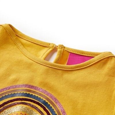 T-shirt med långa ärmar för barn ockra 92
