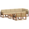 vidaXL Utomhussoffset med kudde 9 pcs Naturlig och Beige