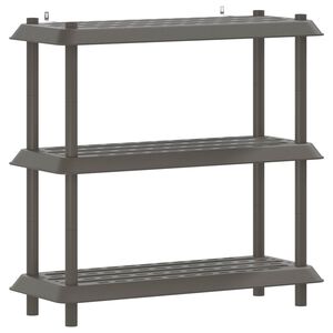 vidaXL Hyllsystem 3 niv&aring;er 100 x 40 x 96 cm PP Ljusgr&aring;
