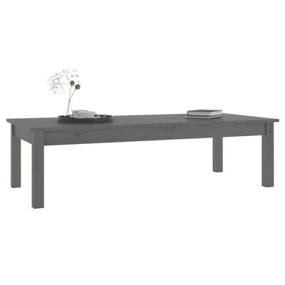 vidaXL Soffbord grå 110x50x30 cm massiv furu