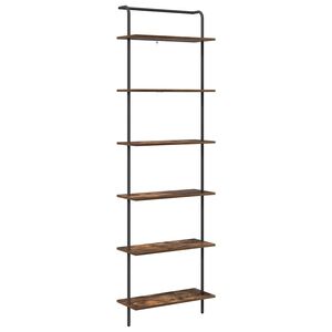 vidaXL Hyllsystem 6 niv&aring;er 60 x 24 x 203 cm Konstruerat tr&auml; R&ouml;kt ek