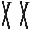 vidaXL Matbordsben X-formade 2 st svarta 57x(72-73) cm st&aring;l