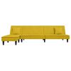 vidaXL L-formad b&auml;ddsoffa gul 255x140x70 cm sammet
