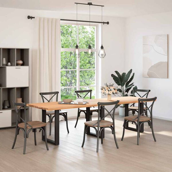 vidaXL Matbordsben U-formade 3 st svarta 70x(72-73) cm stål