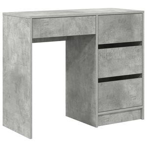 vidaXL Skrivbord Betonggr&aring; Konstruerat tr&auml; 90 x 37.5 x 75 cm