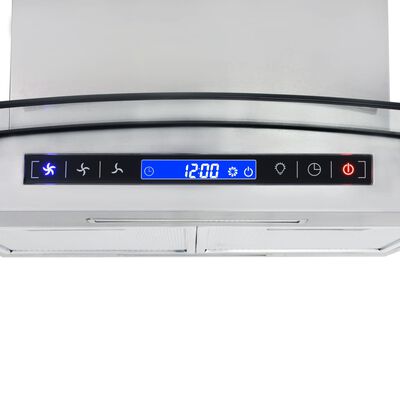 vidaXL Köksfläkt med LCD för köksö 90 cm 756 m³/tim LED