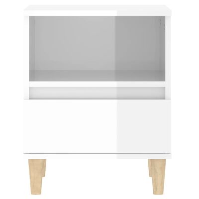 vidaXL Sängbord vit högglans 40x35x50 cm