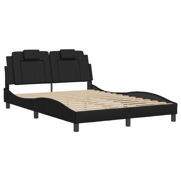 vidaXL Bed Frame "Viana" with LED without Mattress Black 140x200 cm