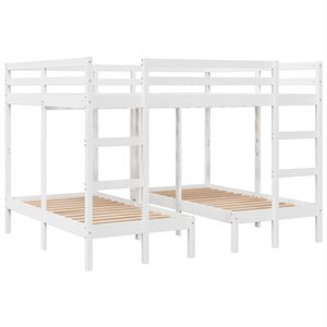 vidaXL V&aring;ningss&auml;ng 3 platser vit 160x200/80x160 cm massiv furu