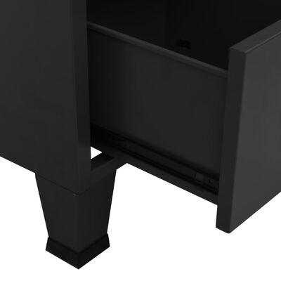 vidaXL Garderob industriell svart 90x50x180 cm metall