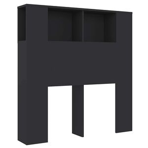 vidaXL S&auml;nggavel med f&ouml;rvaring svart 100x18x102,5 cm