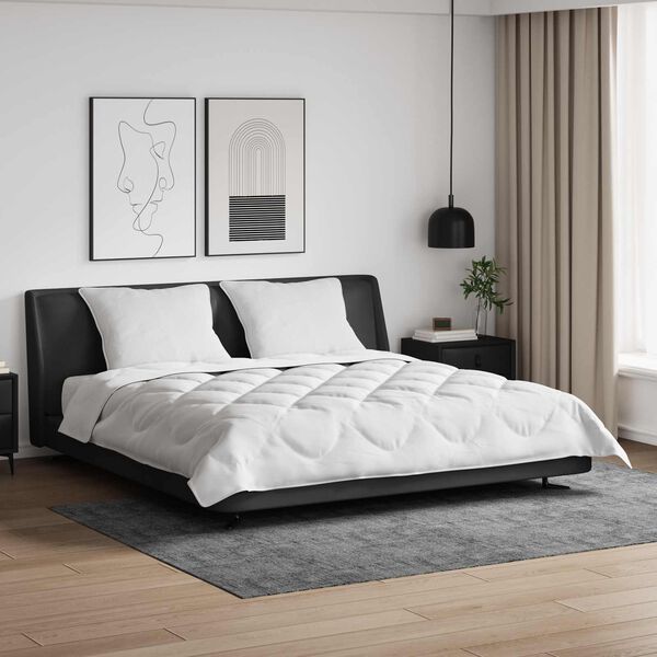 vidaXL Dunt&auml;cke med kudde 3 pcs Vit Mikrofiber