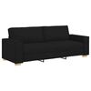 vidaXL Soffa 3 pcs Svart 220 x 80 x 84 cm Linnenblandad tyg