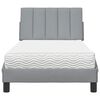 vidaXL Bed with Mattress "Hanko" Light Grey 90x190 cm Fabric