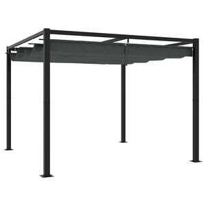 vidaXL Paviljong med inf&auml;llbart tak antracit 3x3 m st&aring;l