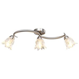 vidaXL Taklampa med transparenta glassk&auml;rmar f&ouml;r 3 E14-lampor tulpan